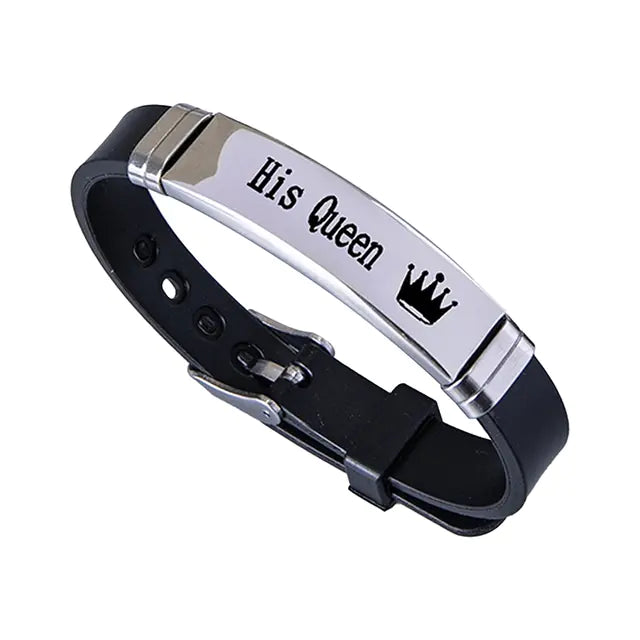 Stainless Steel Crown Couple Bracelets for Him & Her