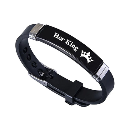 Stainless Steel Crown Couple Bracelets for Him & Her