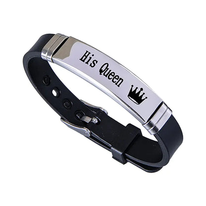 Stainless Steel Crown Couple Bracelets for Him & Her